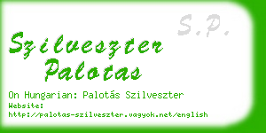szilveszter palotas business card